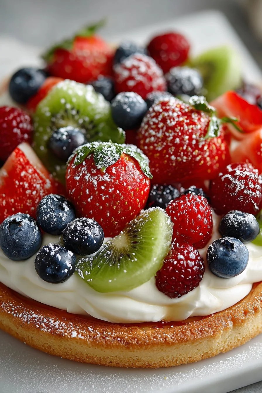 Classic Sugar Cookie 4th of July Fruit Pizza