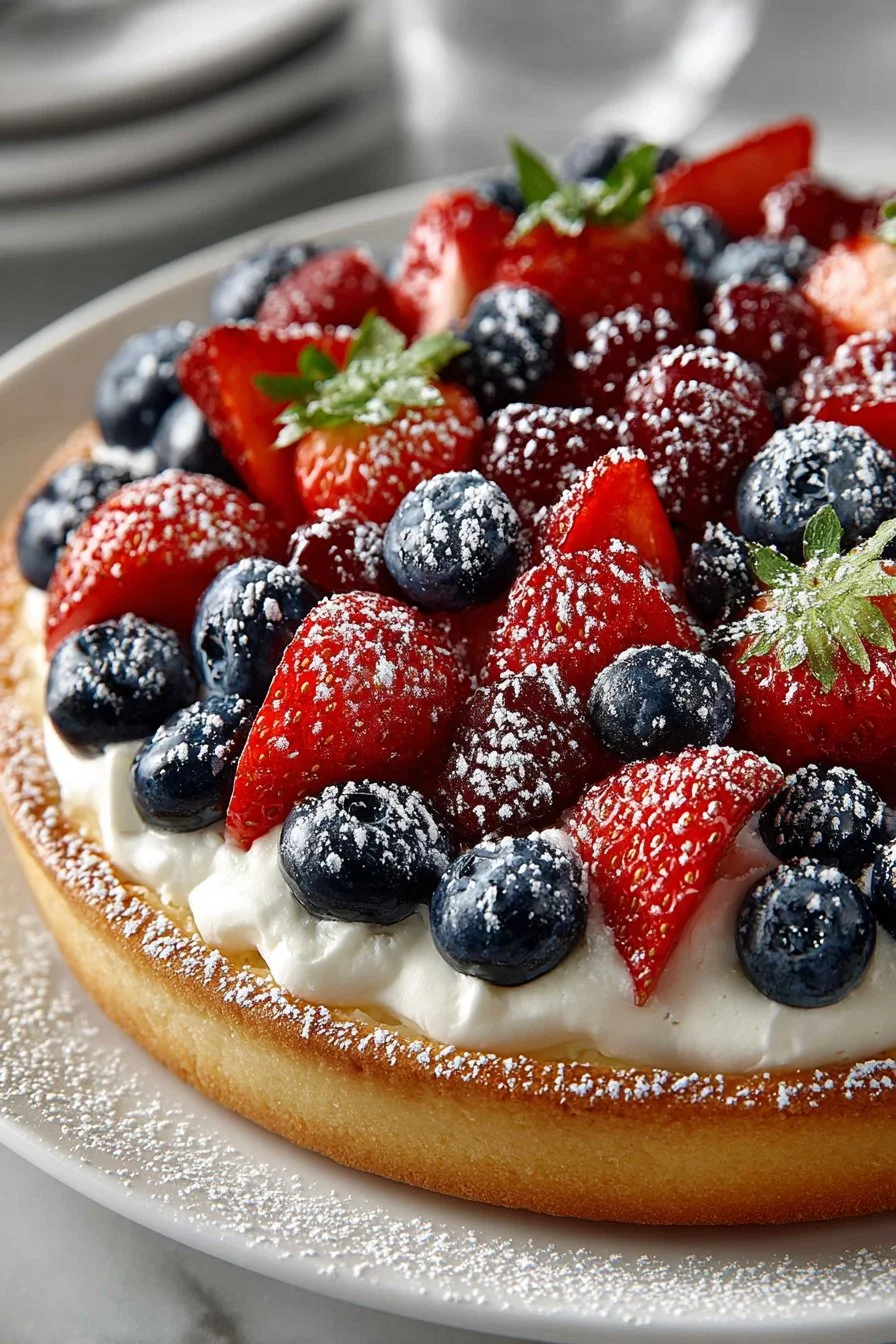 Classic Sugar Cookie 4th of July Fruit Pizza