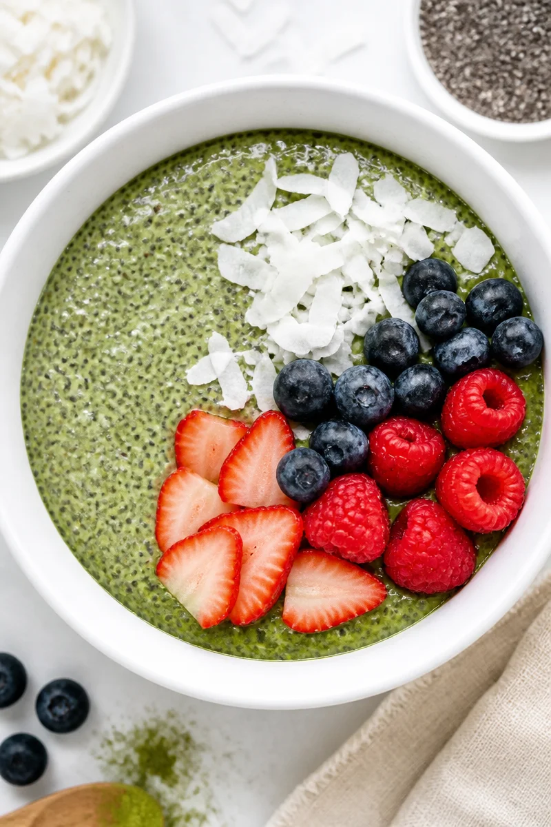Coconut Matcha Chia Seed Pudding