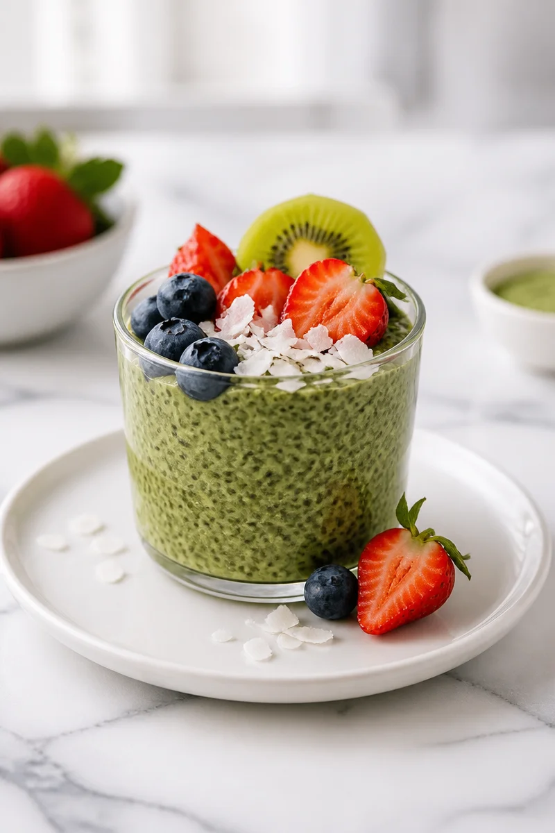 Coconut Matcha Chia Seed Pudding
