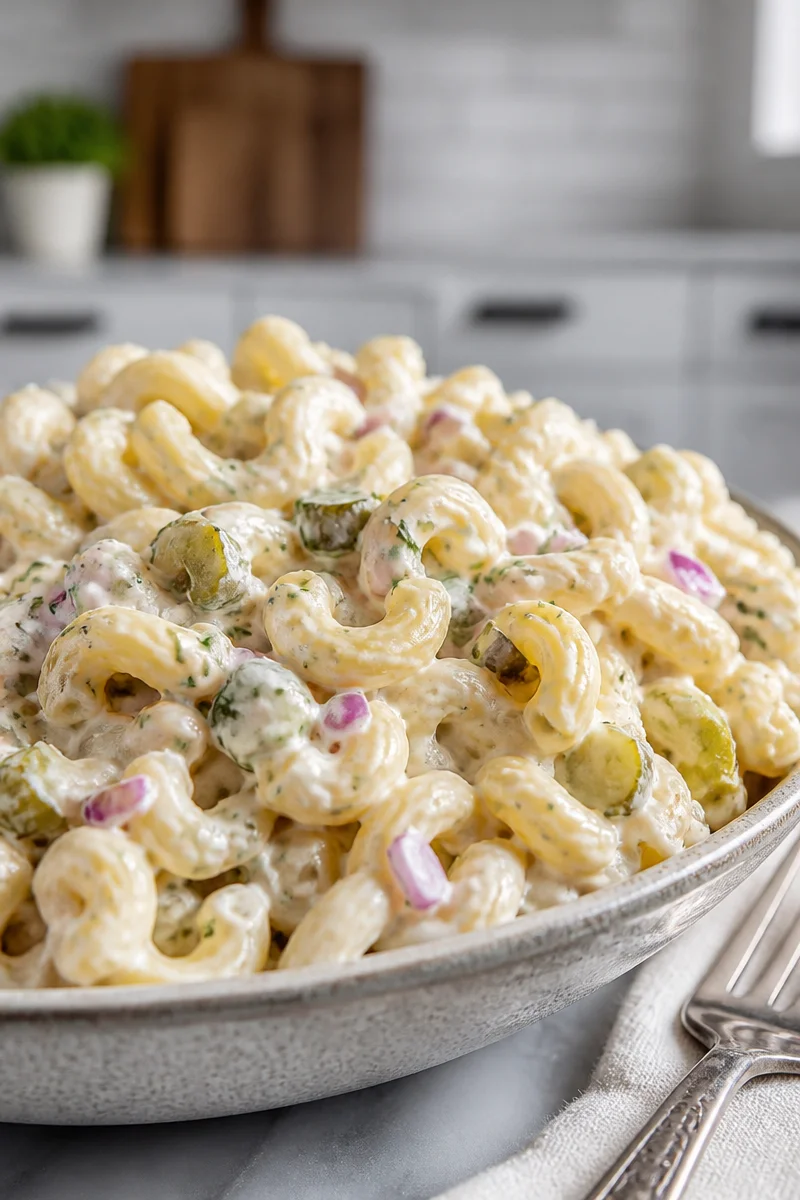 Creamy Dill Pickle Pasta Salad Recipe