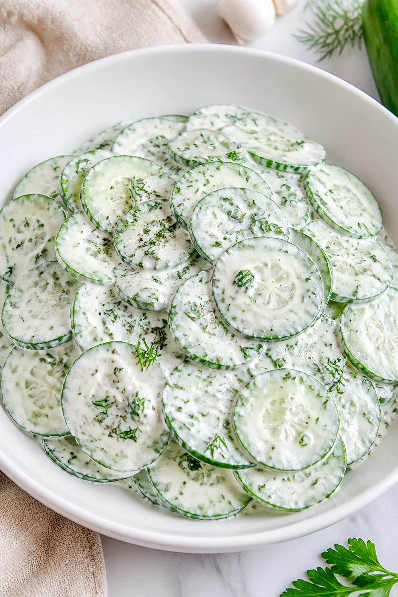 Creamy Garlic Herb Cucumber Salad Recipes