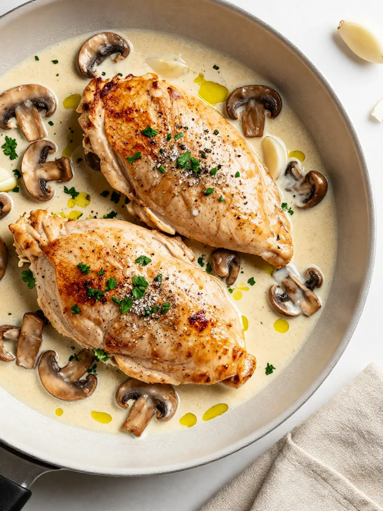 Creamy Mushroom Garlic Chicken Breast