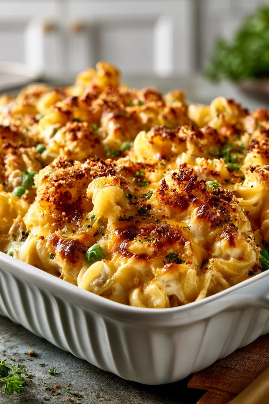Creamy Mushroom Tuna Noodle Casserole