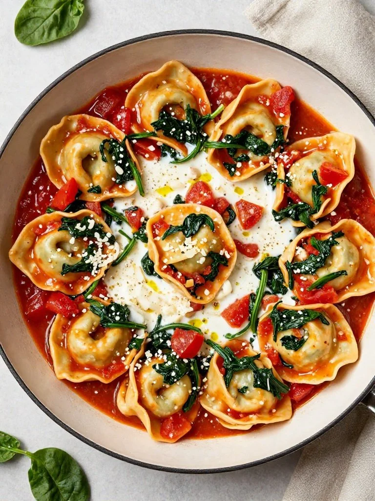 Creamy Tomato Spinach Tortellini Recipe