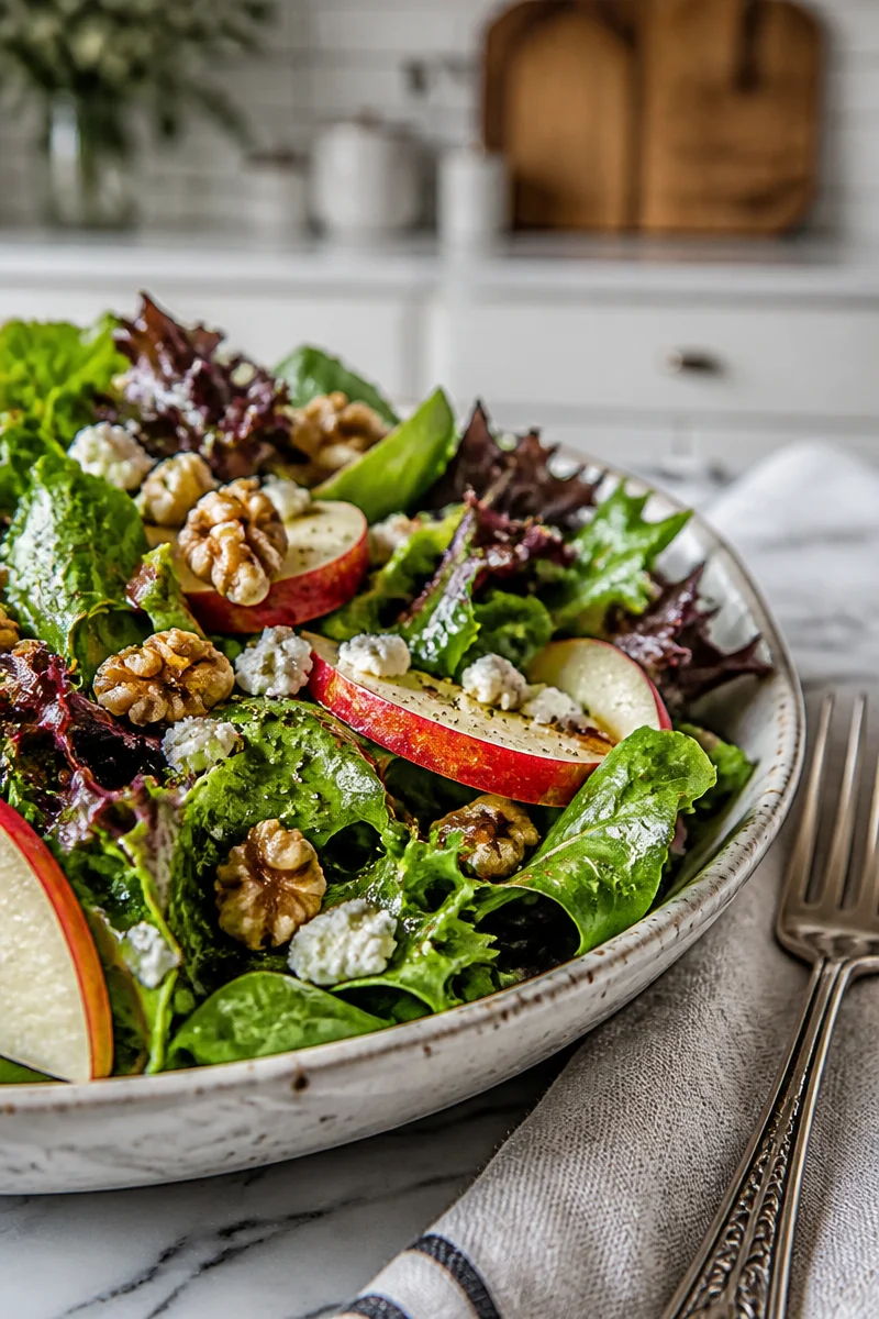 Crispy Apple And Walnut Green Salad