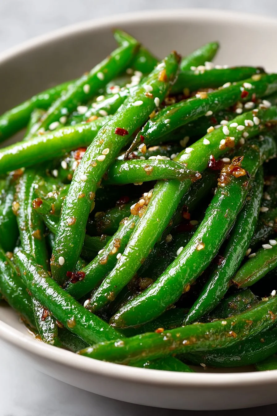 Crispy Garlic Ginger Skillet Asian Green Bean