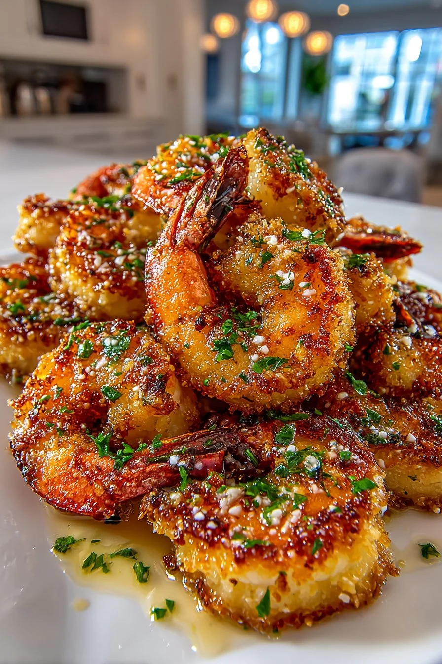 Crispy Garlic Parmesan Air Fryer Shrimp