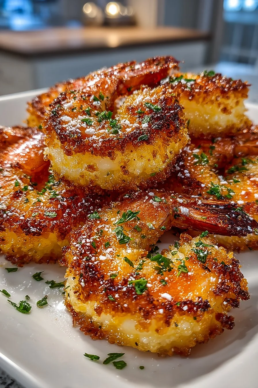 Crispy Garlic Parmesan Air Fryer Shrimp