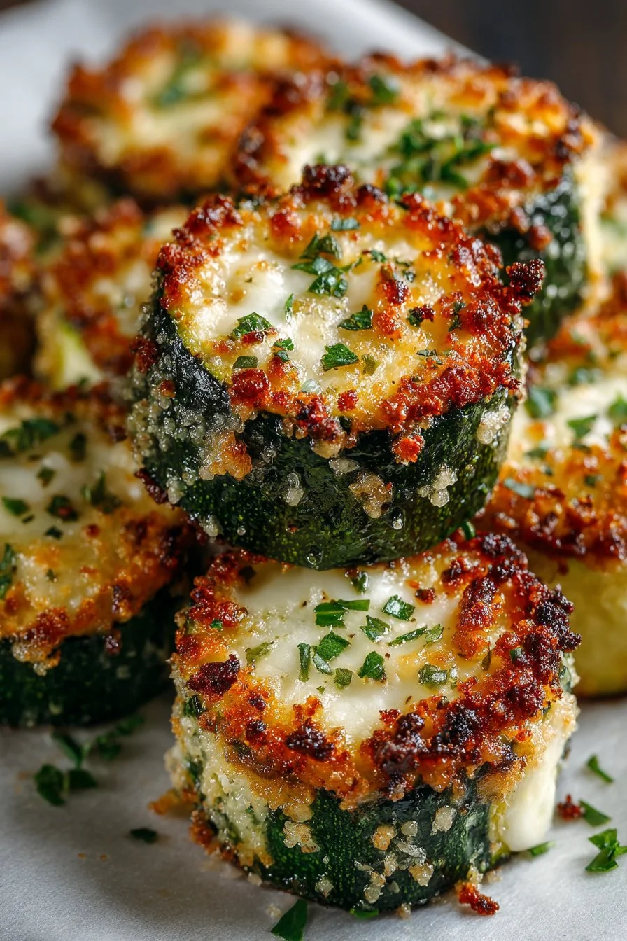 Crispy Panko Baked Zucchini Pizza Bite