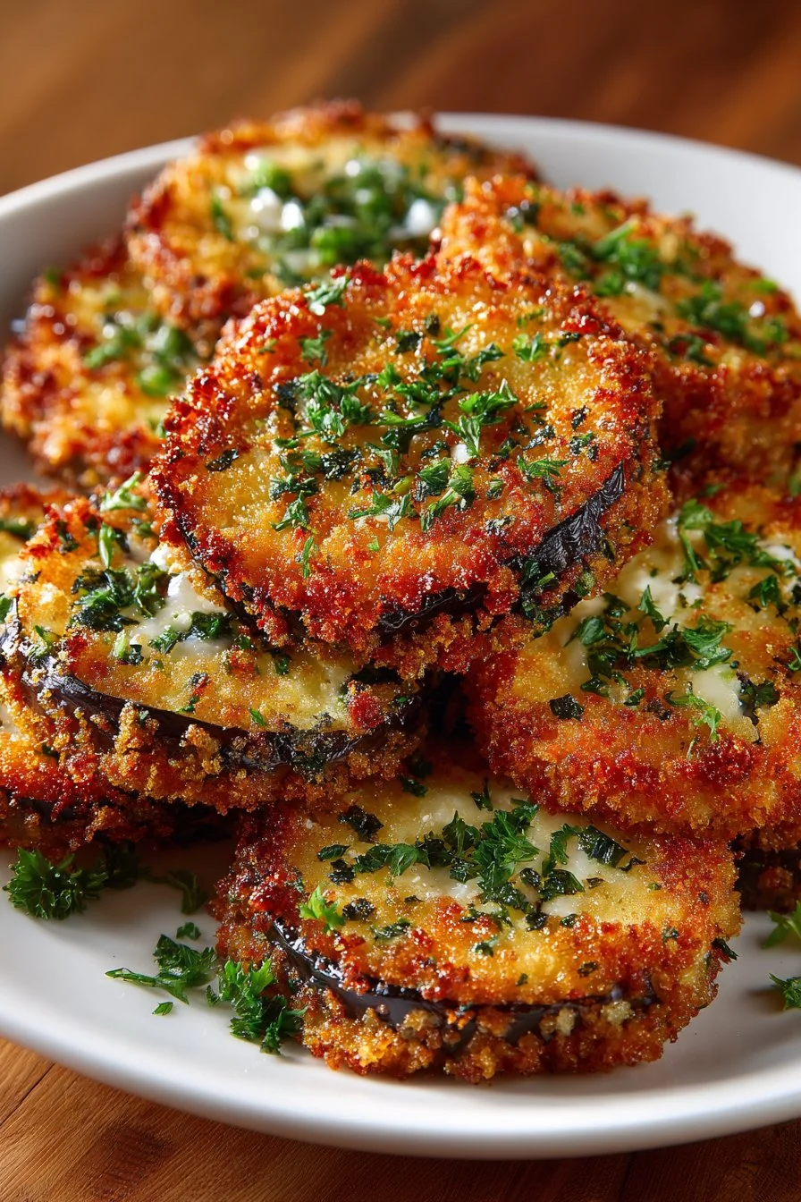 Crispy Panko Breaded Baked Eggplant