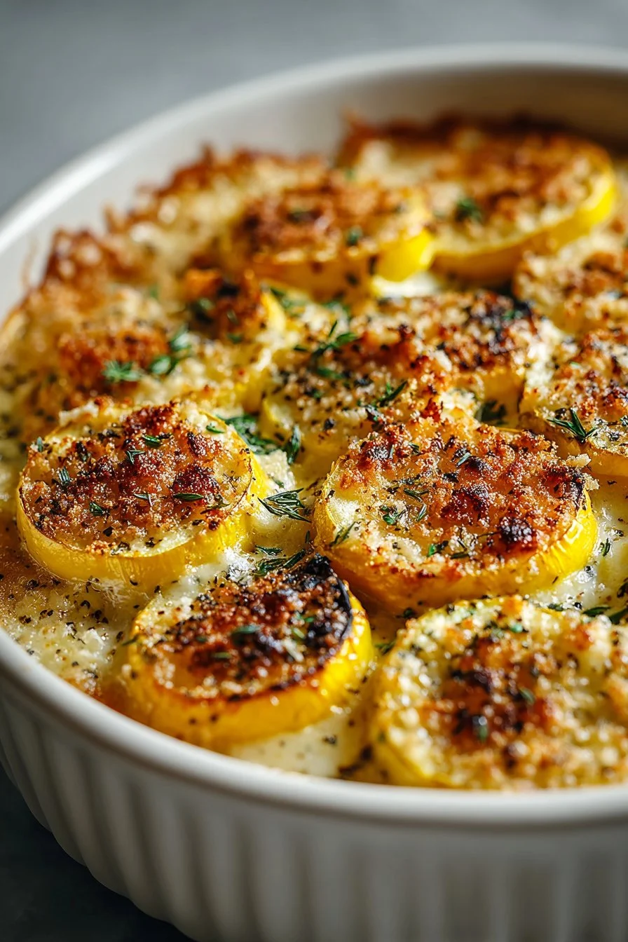 Crispy Topped Yellow Squash Casserole