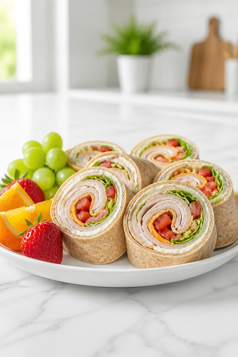 Easy back to school turkey pinwheel lunch for kids