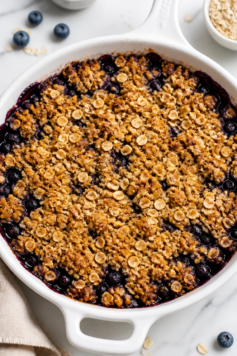 Easy Cast Iron Skillet Blueberry Crisp