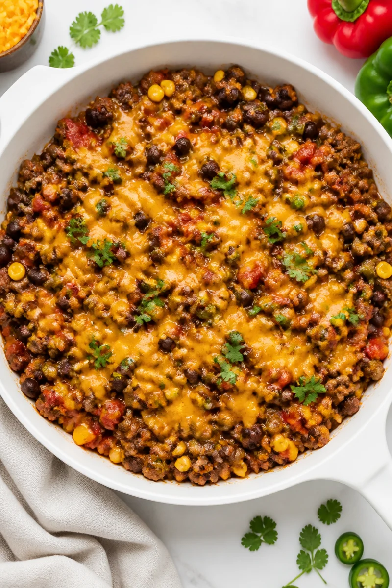 Easy Cheesy Taco Skillet Ground Beef Recipes For Dinner