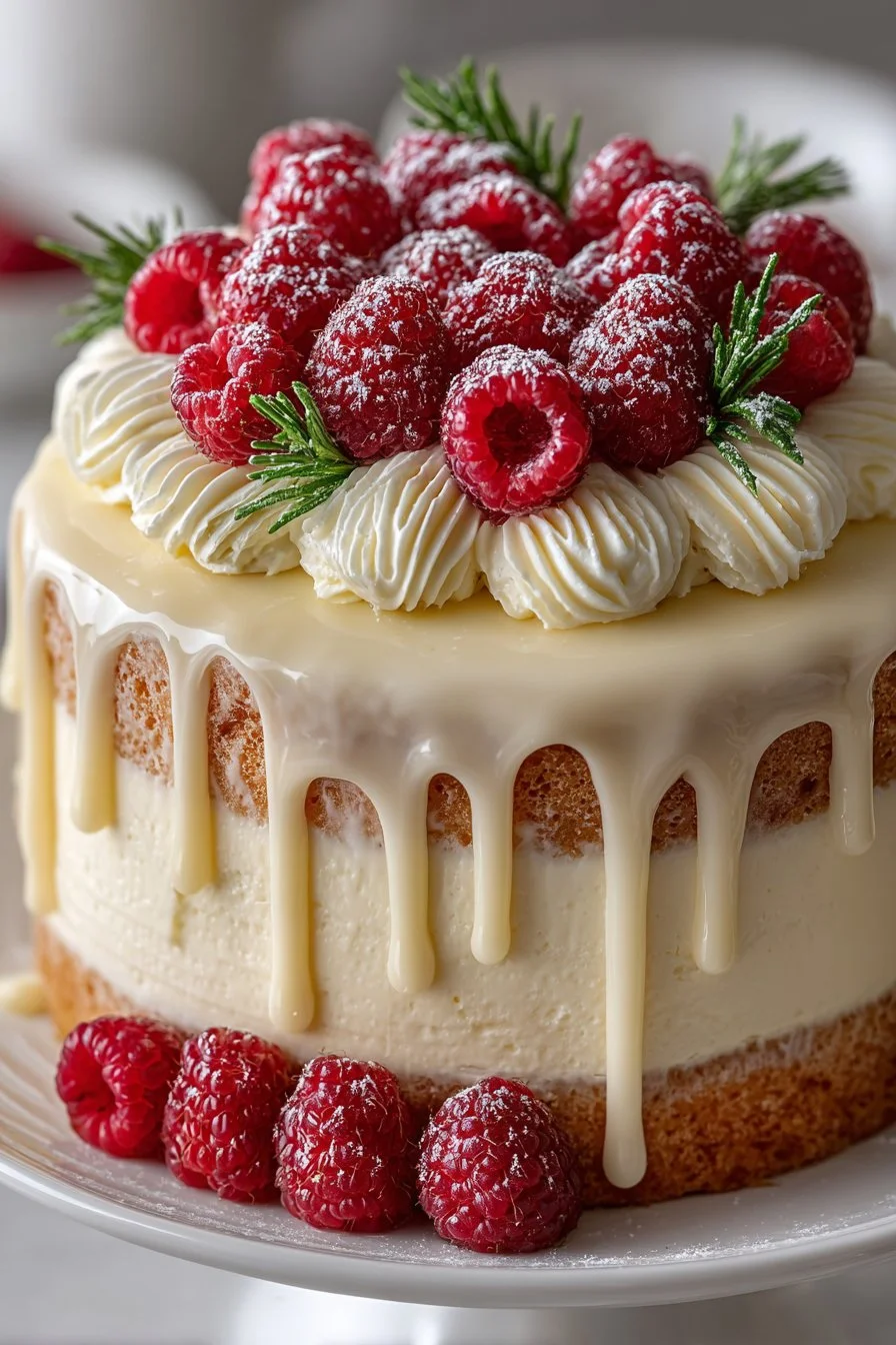 Easy Layered Raspberry White Chocolate Cake