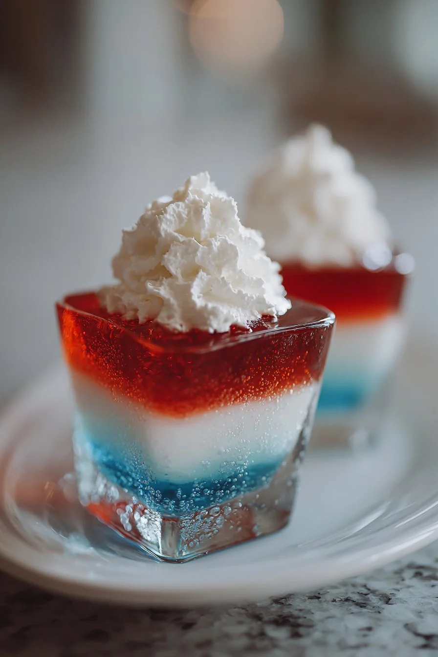 Easy Layered Red White and Blue 4th of July Jello Shots