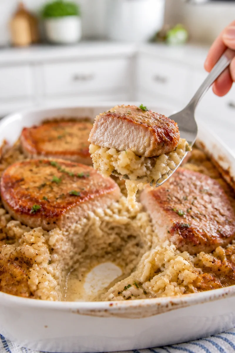 Easy Oven Baked Pork Chops and Rice Casserole