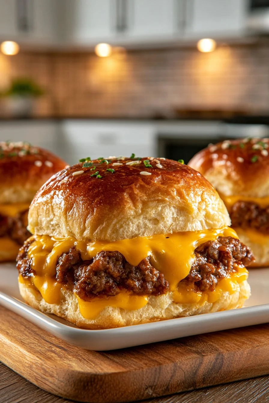Easy Pull Apart Cheeseburger Slider