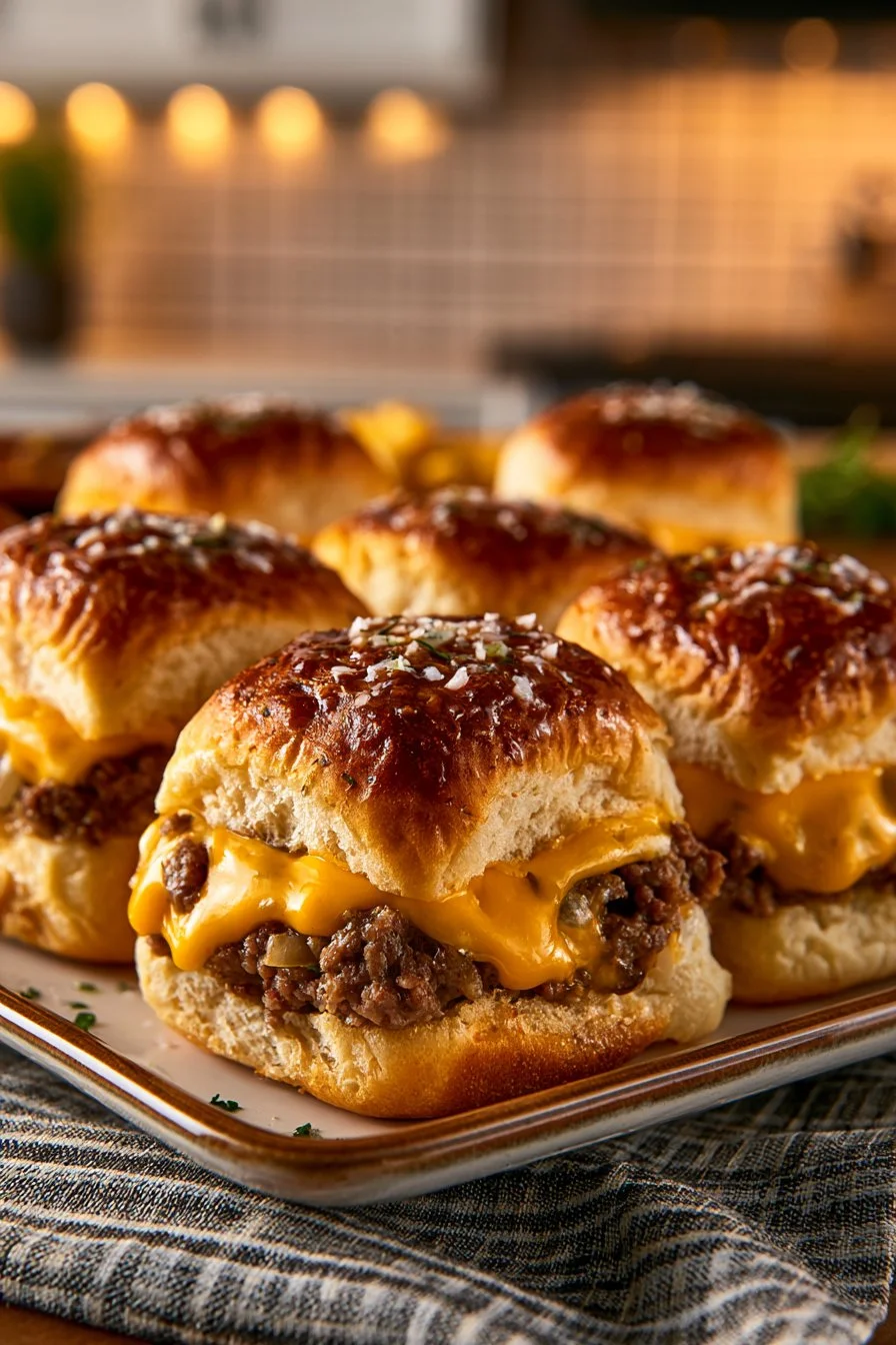 Easy Pull Apart Cheeseburger Slider