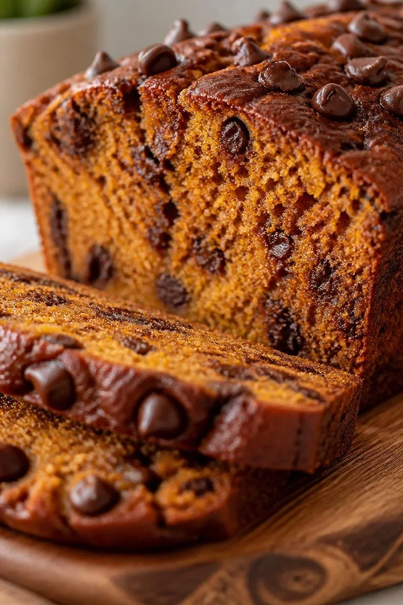 Fall Spiced Sweet Pumpkin Chocolate Chip Bread