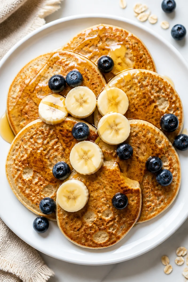 Fluffy Vegan Oatmeal Banana Pancakes Fluffy Vegan Oatmeal Banana Pancakes