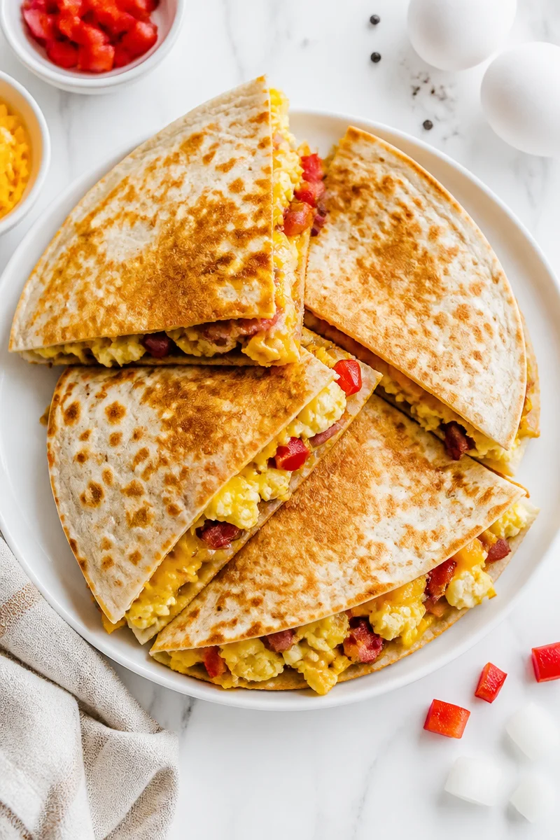 Freezer Friendly Turkey Bacon Breakfast Quesadilla