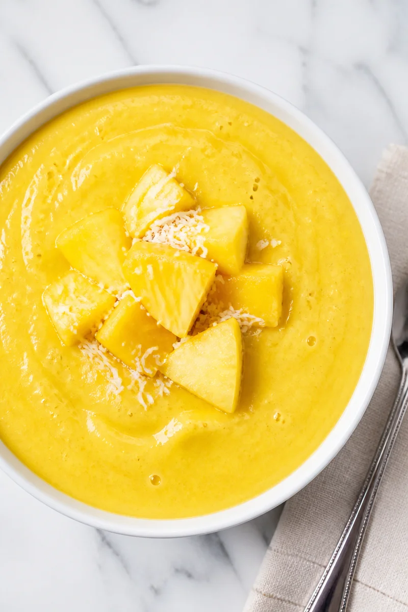 Fresh Blended Mango Pineapple Smoothie