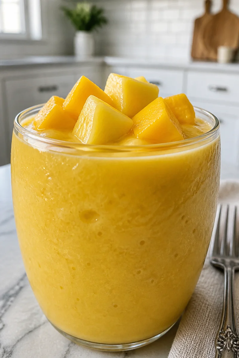 Fresh Blended Mango Pineapple Smoothie