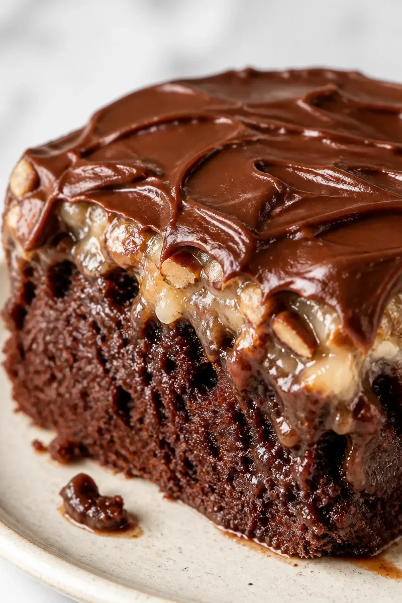 German Chocolate Poke Cake