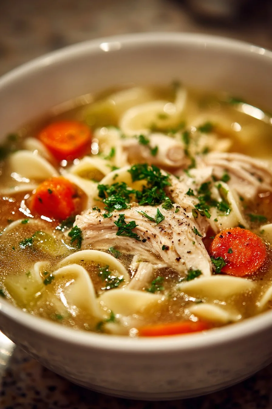 Grandma's Rich Broth Chicken Noodles