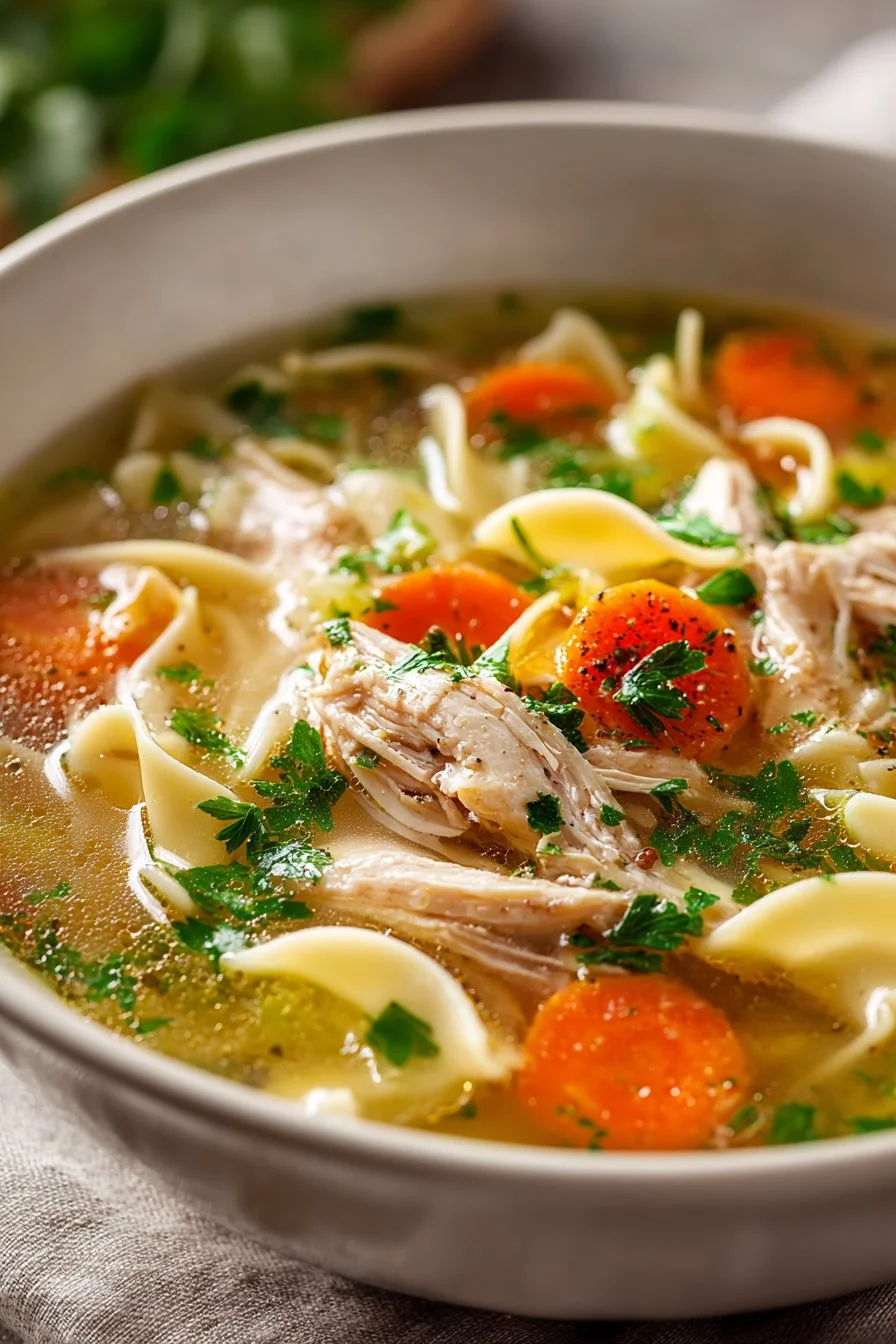 Grandma's Rich Broth Chicken Noodles