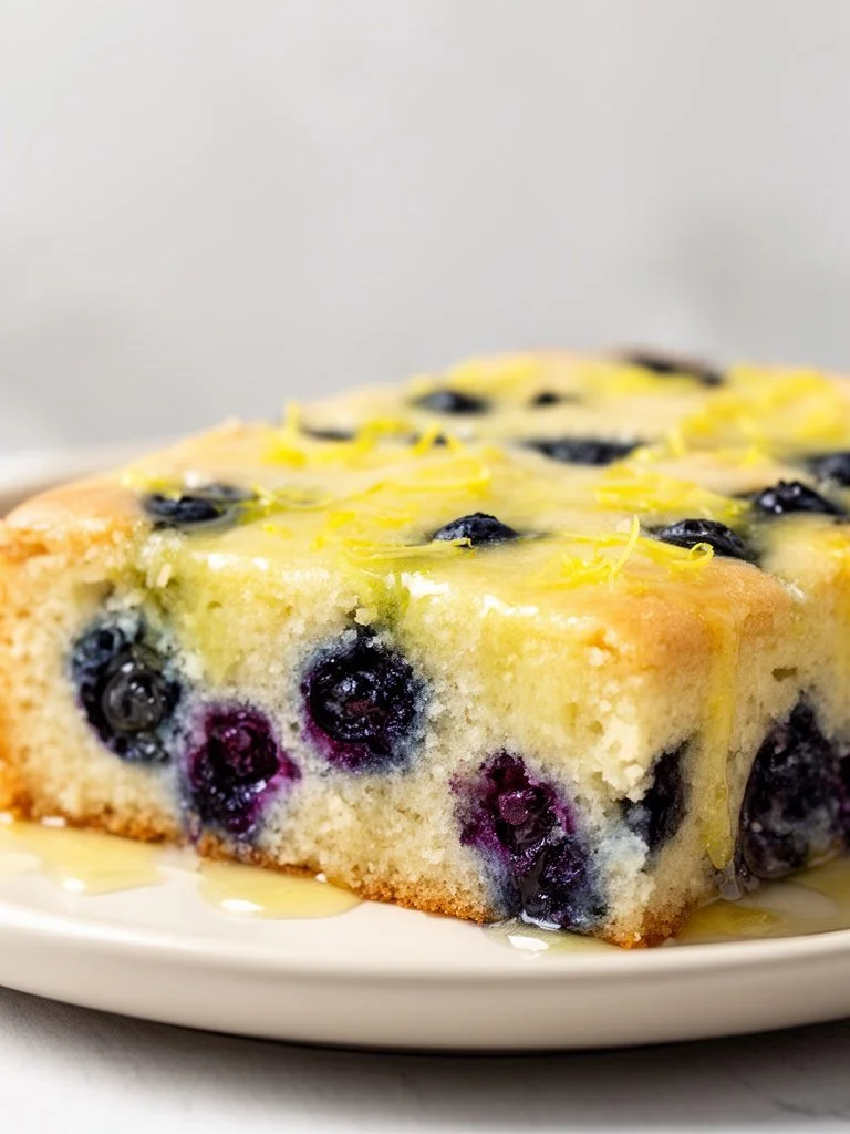 Grandma's Vintage Lemon Blueberry Cake