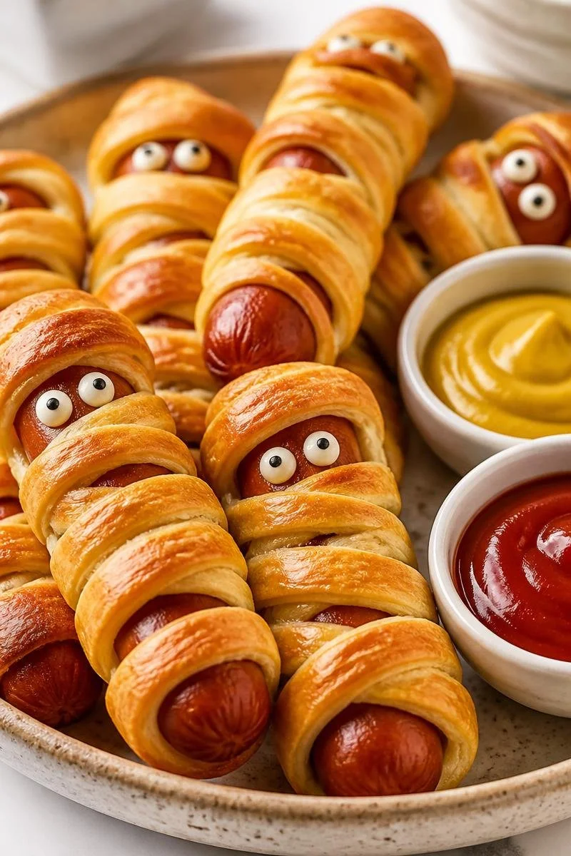 Halloween Party Crescent Roll Mummy Hot Dogs