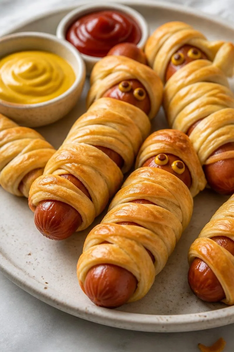 Halloween Party Crescent Roll Mummy Hot Dogs