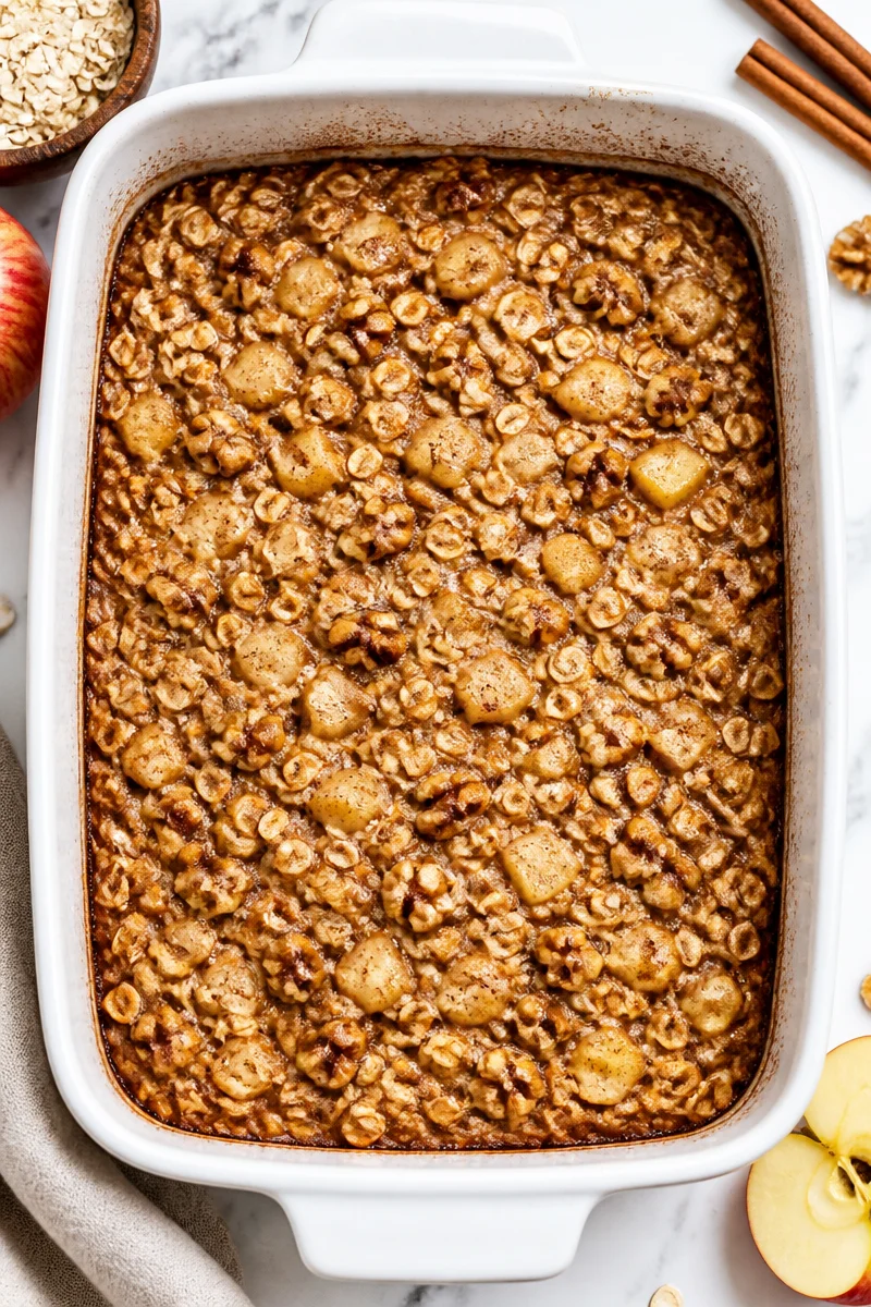 Healthy Baked Cinnamon Apple Oatmeal