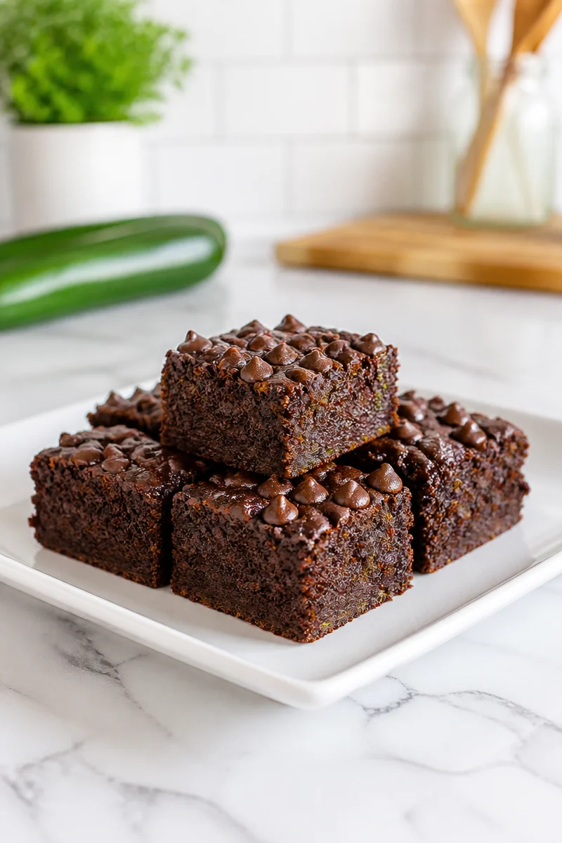 Healthy Hidden Zucchini Fudge Brownies