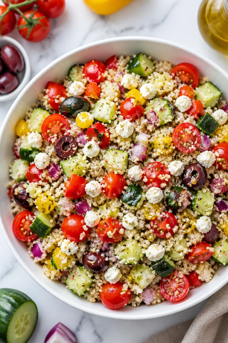 Healthy Mediterranean Quinoa Salad Bowl