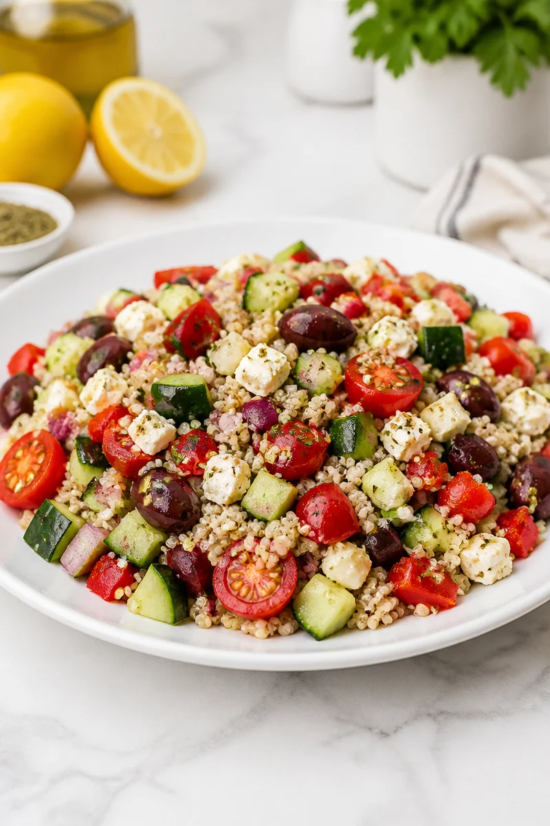 Healthy Mediterranean Quinoa Salad Bowl