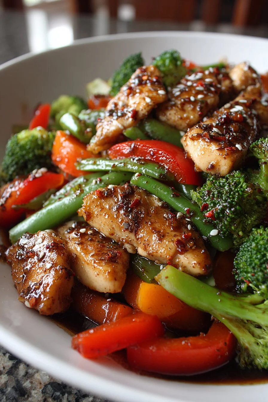 Healthy Veggie and Teriyaki Chicken Stirfry