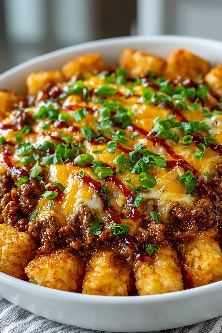 Hearty Beef Cowboy Casserole with Tater Tots