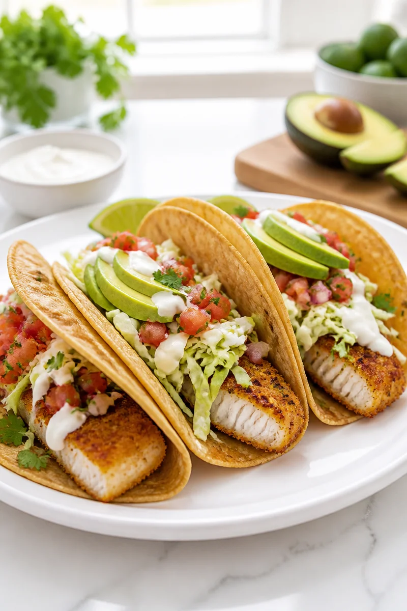 Homemade Crispy Baked Fish Taco Recipe