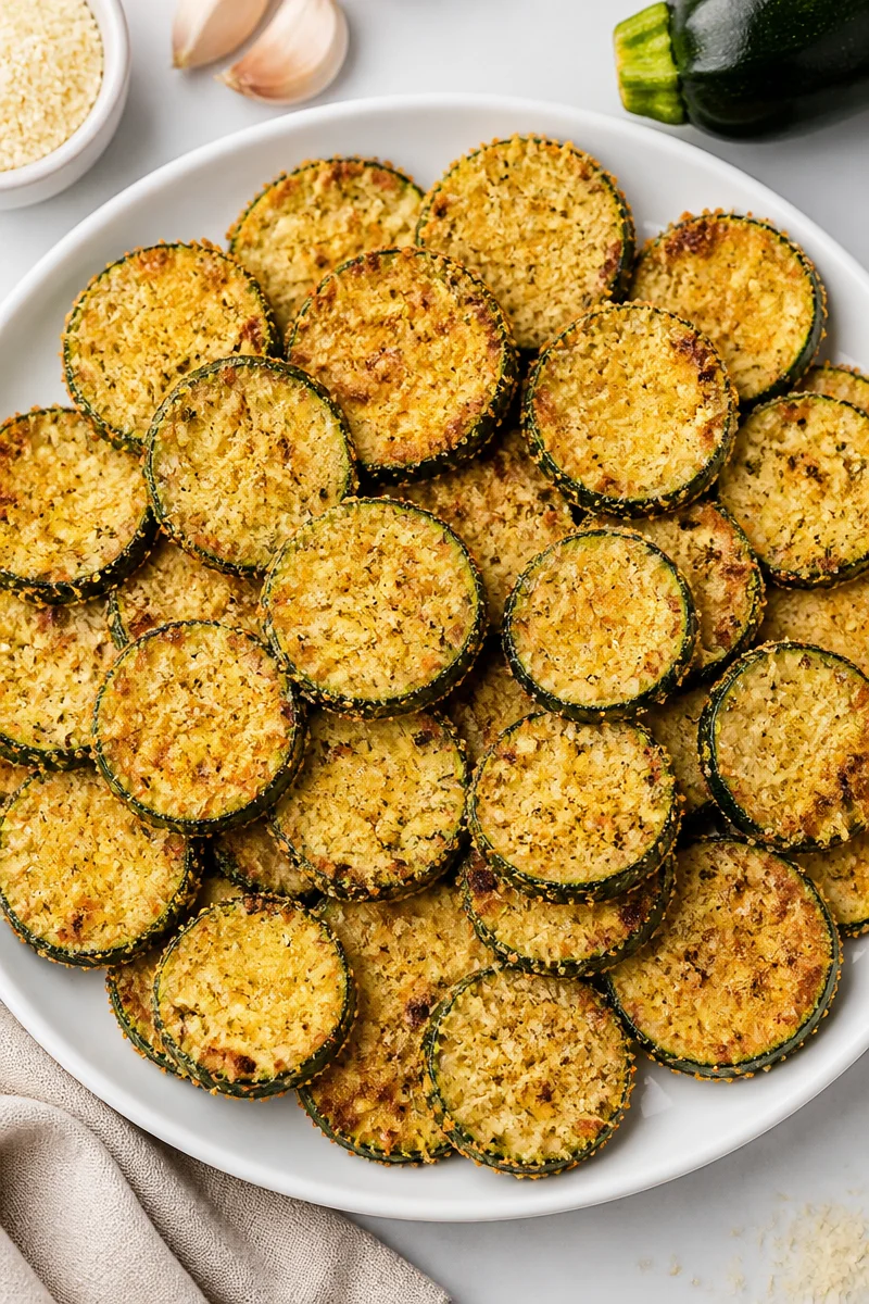 Homemade Crispy Baked Zucchini Chip Snack