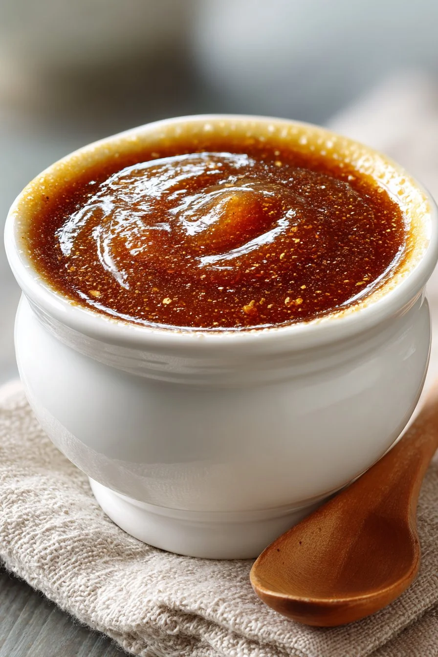Bowl of homemade restaurant style ginger dressing with fresh ingredients
