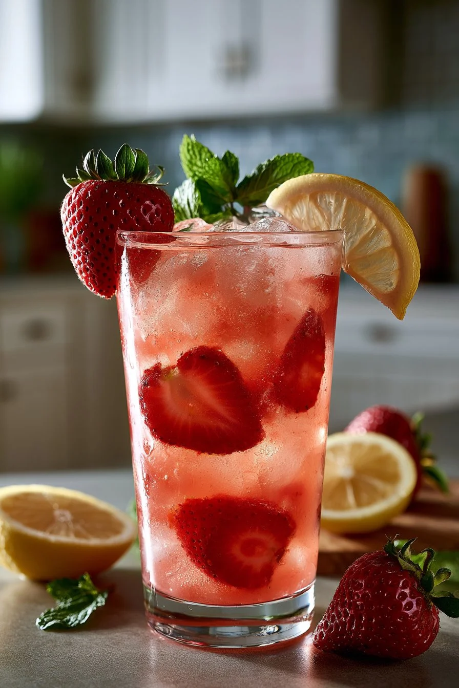 Homemade Strawberry Lemon Energy Drink