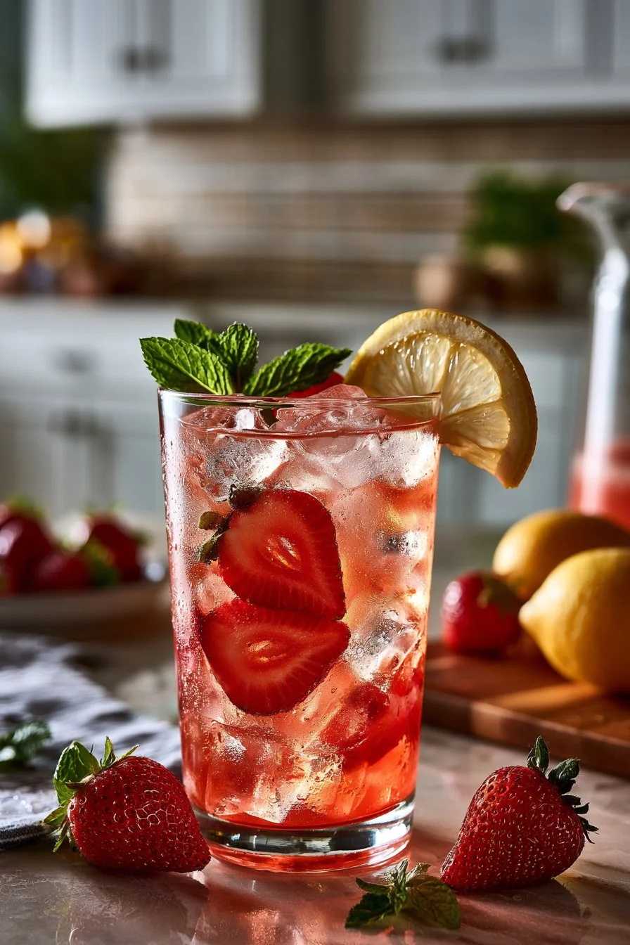 Homemade Strawberry Lemon Energy Drink