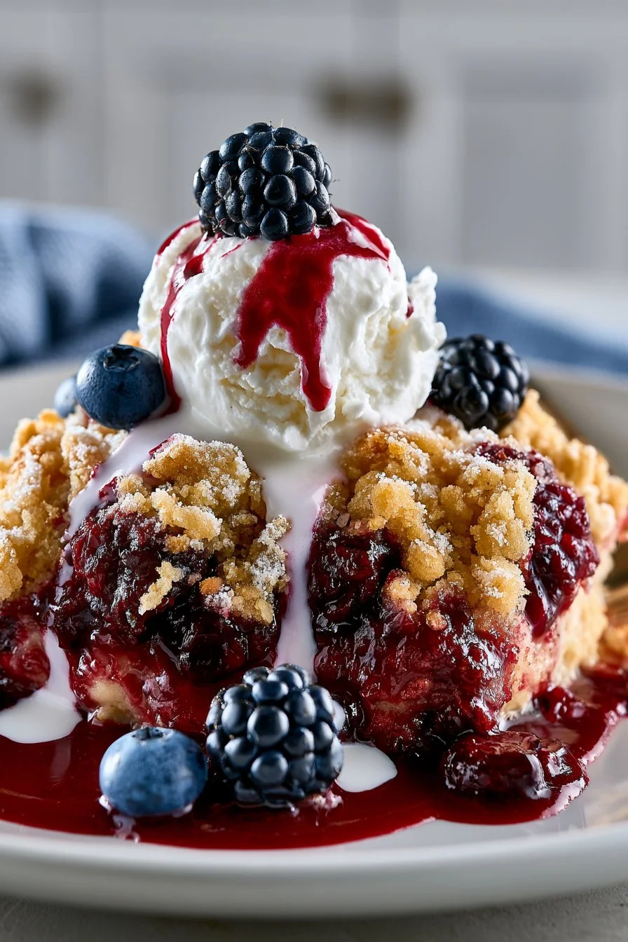 Homestyle Blackberry Pecan Berry Cobbler