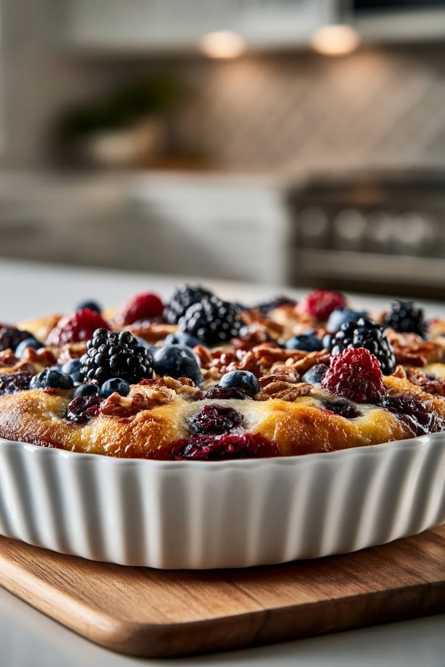Homestyle Blackberry Pecan Berry Cobbler
