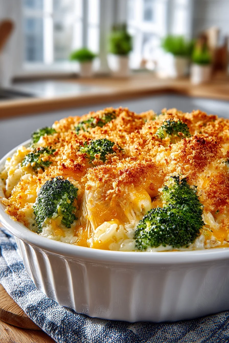Homestyle Chicken Broccoli Rice Cheese Casserole