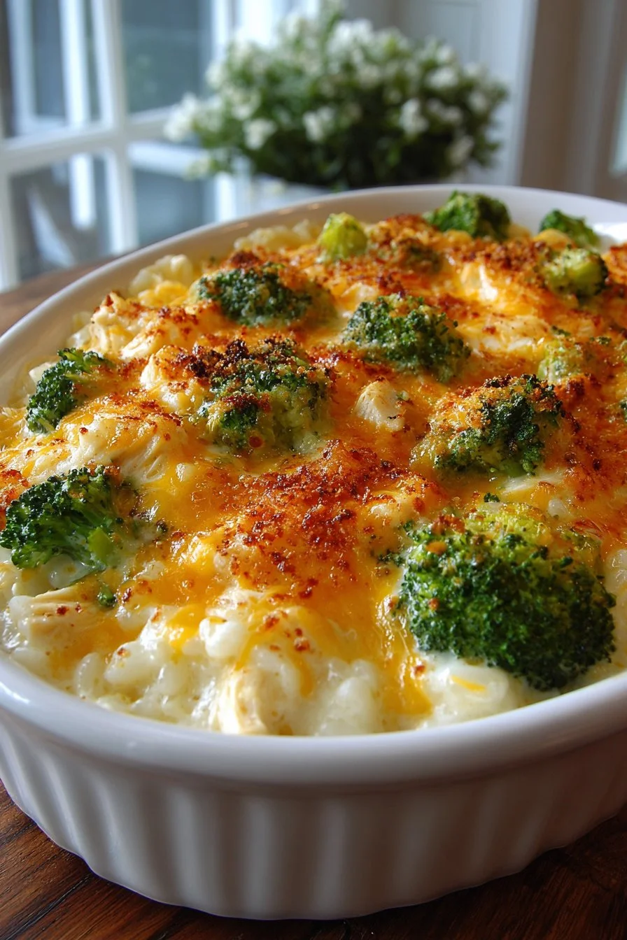 Homestyle Chicken Broccoli Rice Cheese Casserole